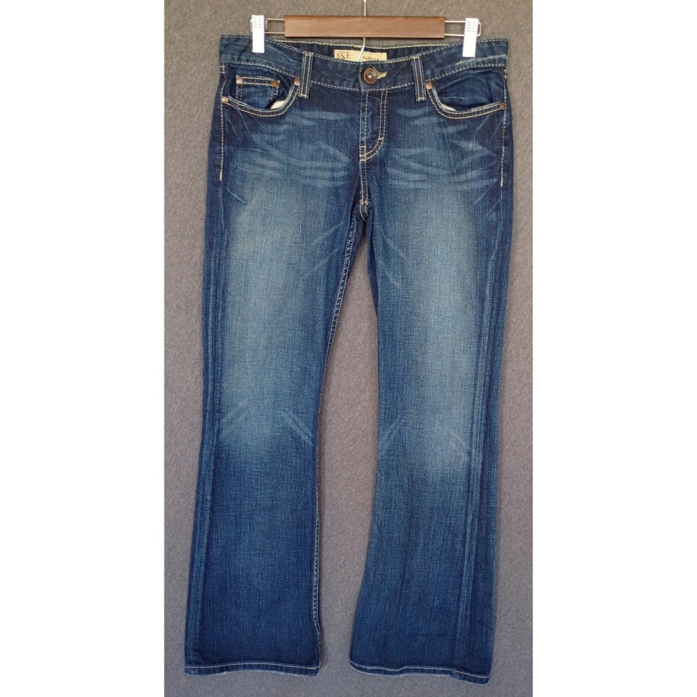 BKE Sabrina Bootcut‎ Jeans Medium Wash Embroidered Flap Pocket 30x31.5 Low Rise